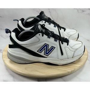 New Balance 608 V5 White Blue Casual Shoes Sneakers MX608WR5 Mens Size 11.5 2E